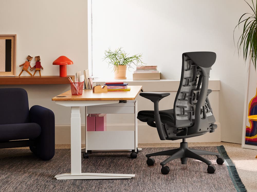 Embody chair at Jarvis Bamboo Desk