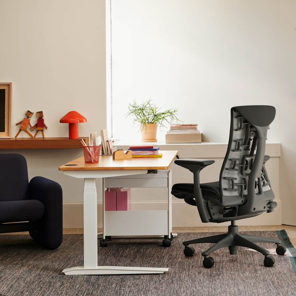 Embody chair at Jarvis Bamboo Desk