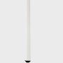 Up close angle of a white OE1 Table leg with black glide.