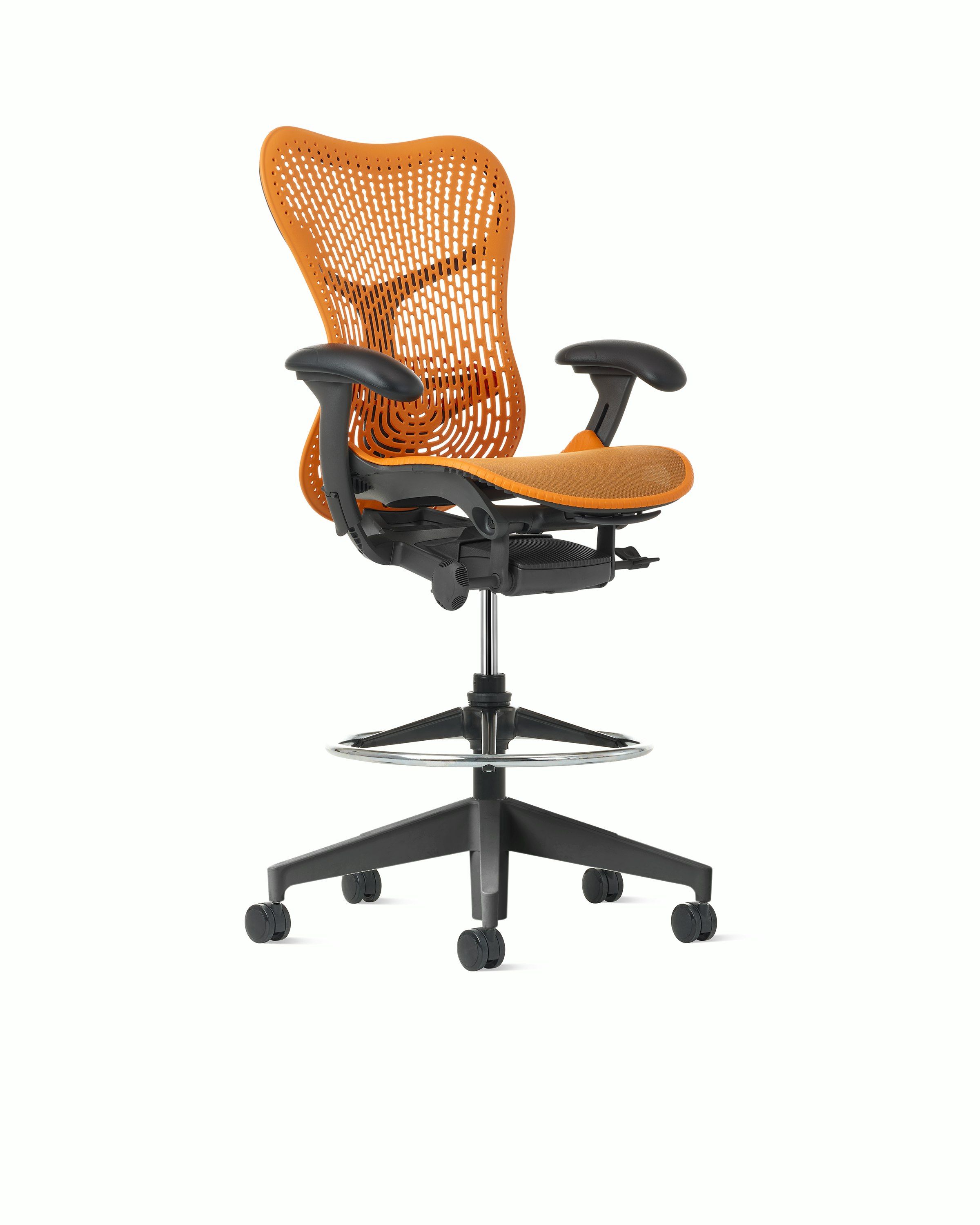 Mirra 2 Stool in Graphite with Ochre Triflex Suspension and FlexFront seat