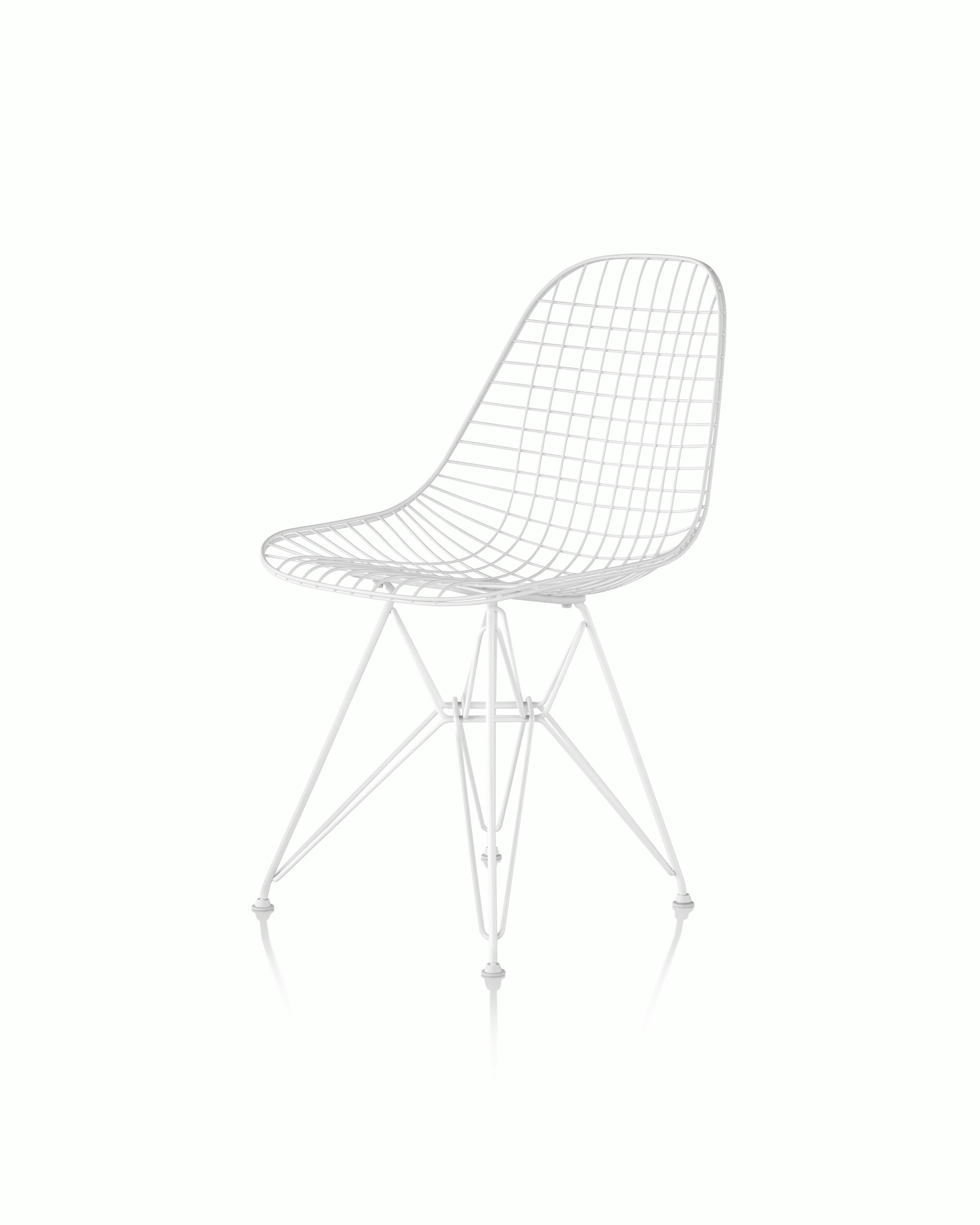 Eames Wire Chair Outdoor with white finish and wire base.