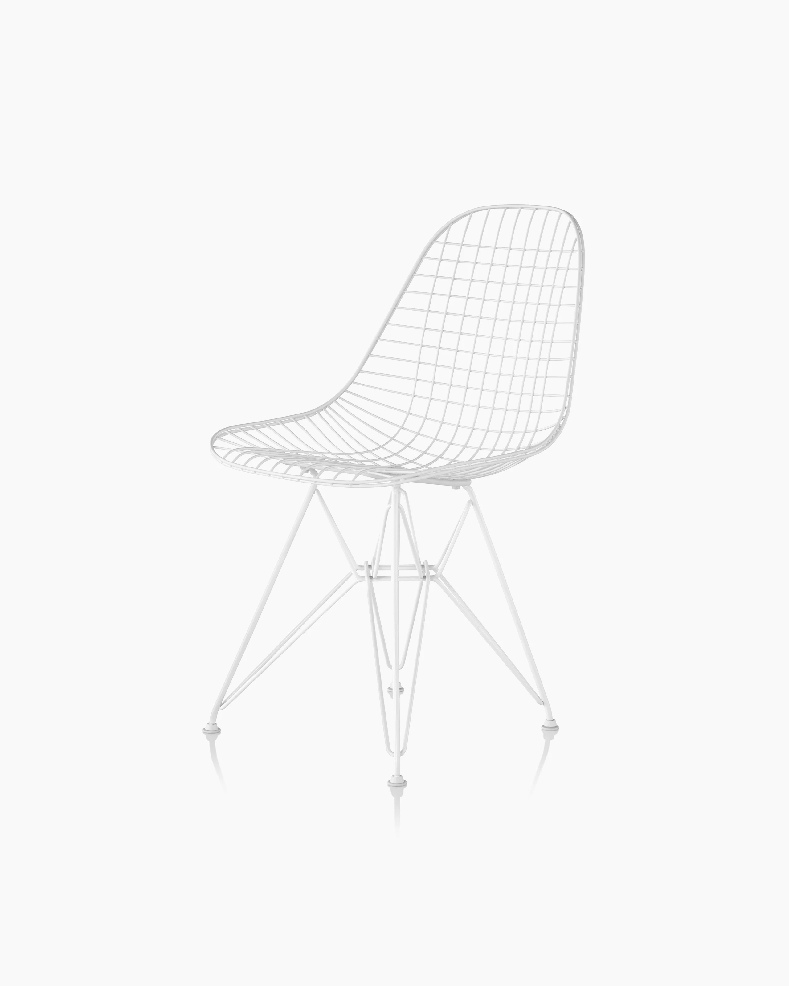Eames Wire Chair Outdoor with white finish and wire base.