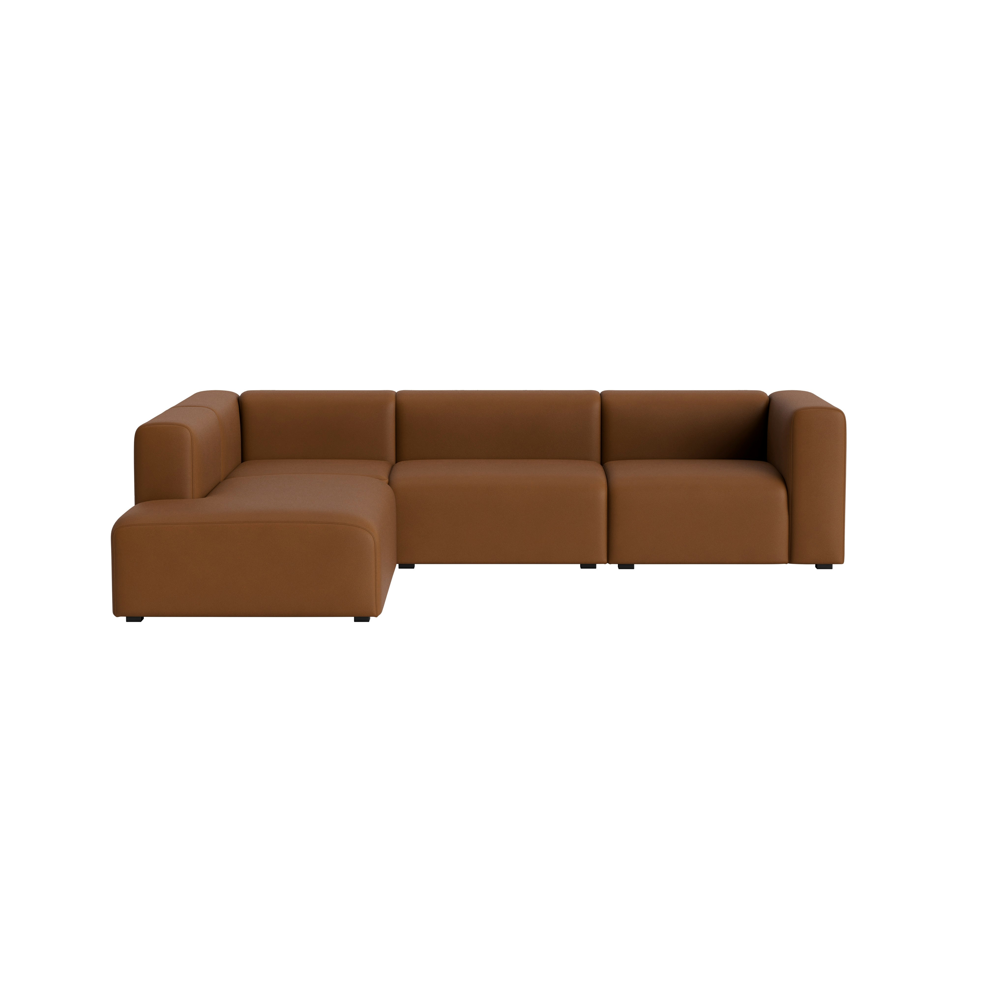 Mags L-Shaped Sectional - Left, Prone Leather, 017 Ledge