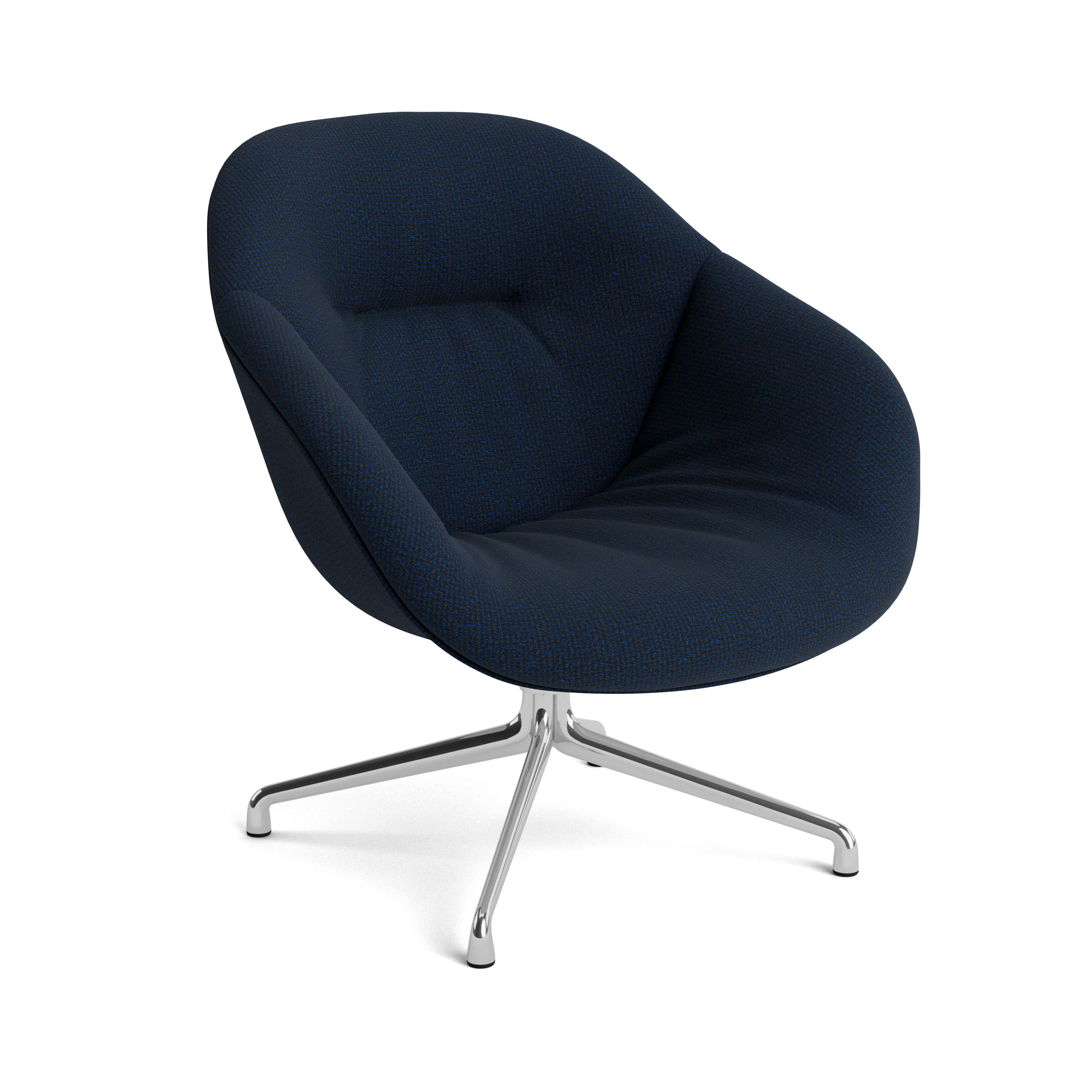 AAL 81 Swivel Chair, Low Back - Soft, Tartaglia, 871 Blue Black, Polished Aluminum