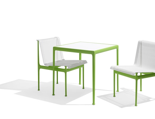 1966 Collection Dining Armless Chair Square Dining Table lime green Richard Schultz patio outdoor furniture
