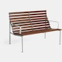 Traverse Lounge Bench with Arms - Heat Treated Ash, Lacquered Aluminum Frame