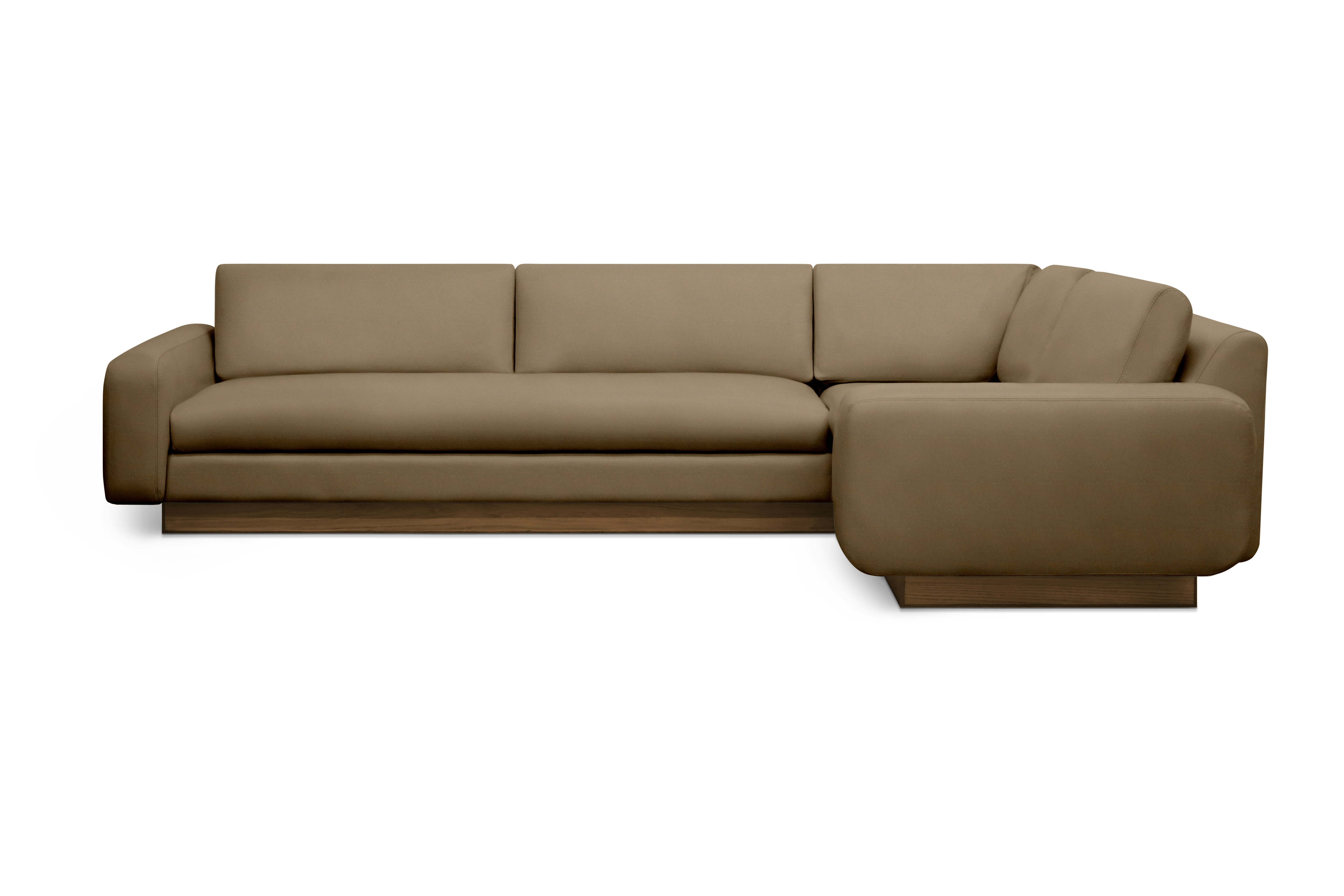 Mesa Corner Sectional - Right,  Marquis Velvet,  Cocoa,  Walnut