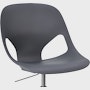 Angled view of Zeph Chair in Carbon