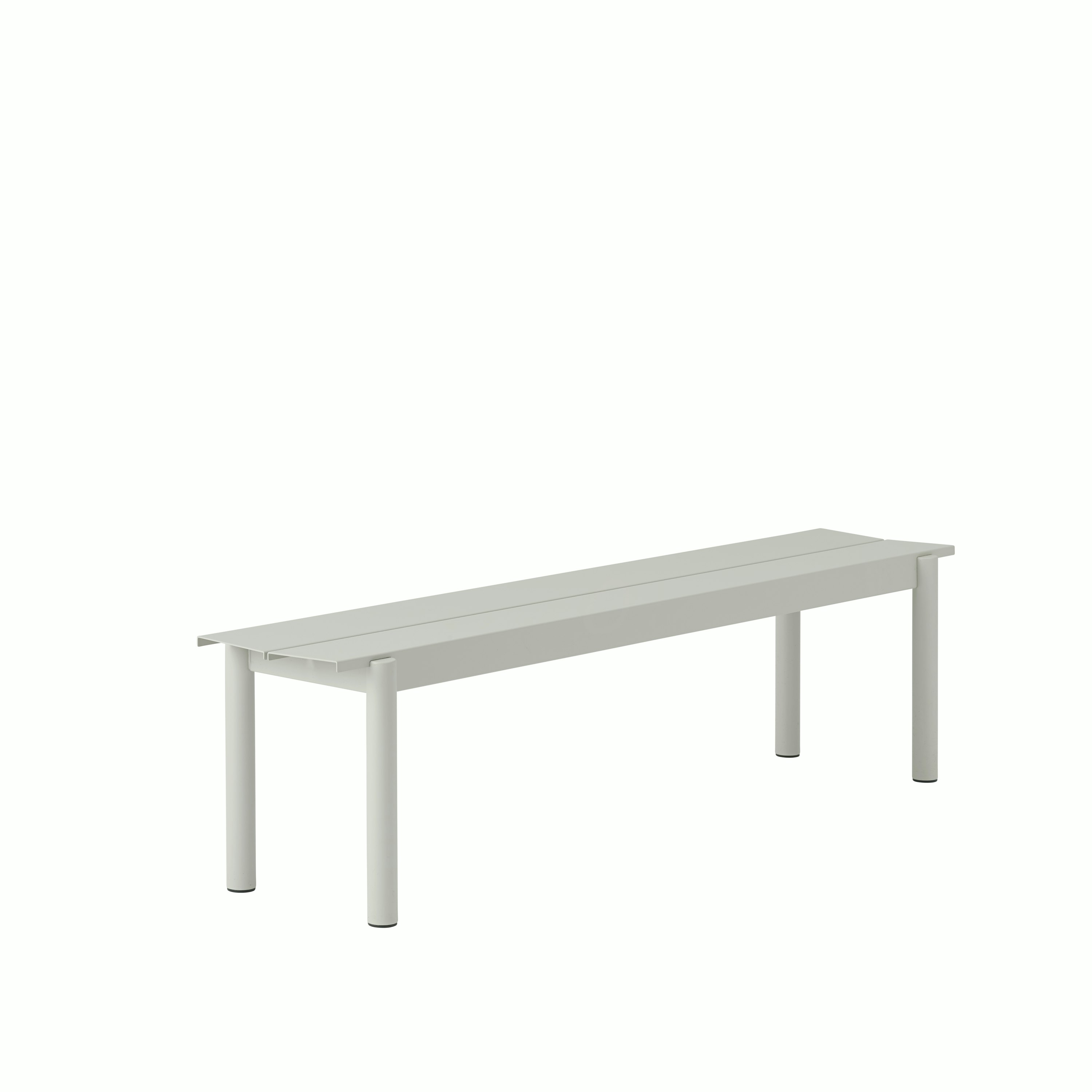 Linear steel outdoor bench 170 grey Muuto