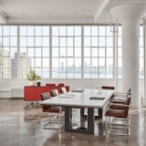 DatesWeiser Highline Fifty Conference Table with Power Data Drawers Highline Twenty-Five Credenza Saarinen Executive Arm Chair