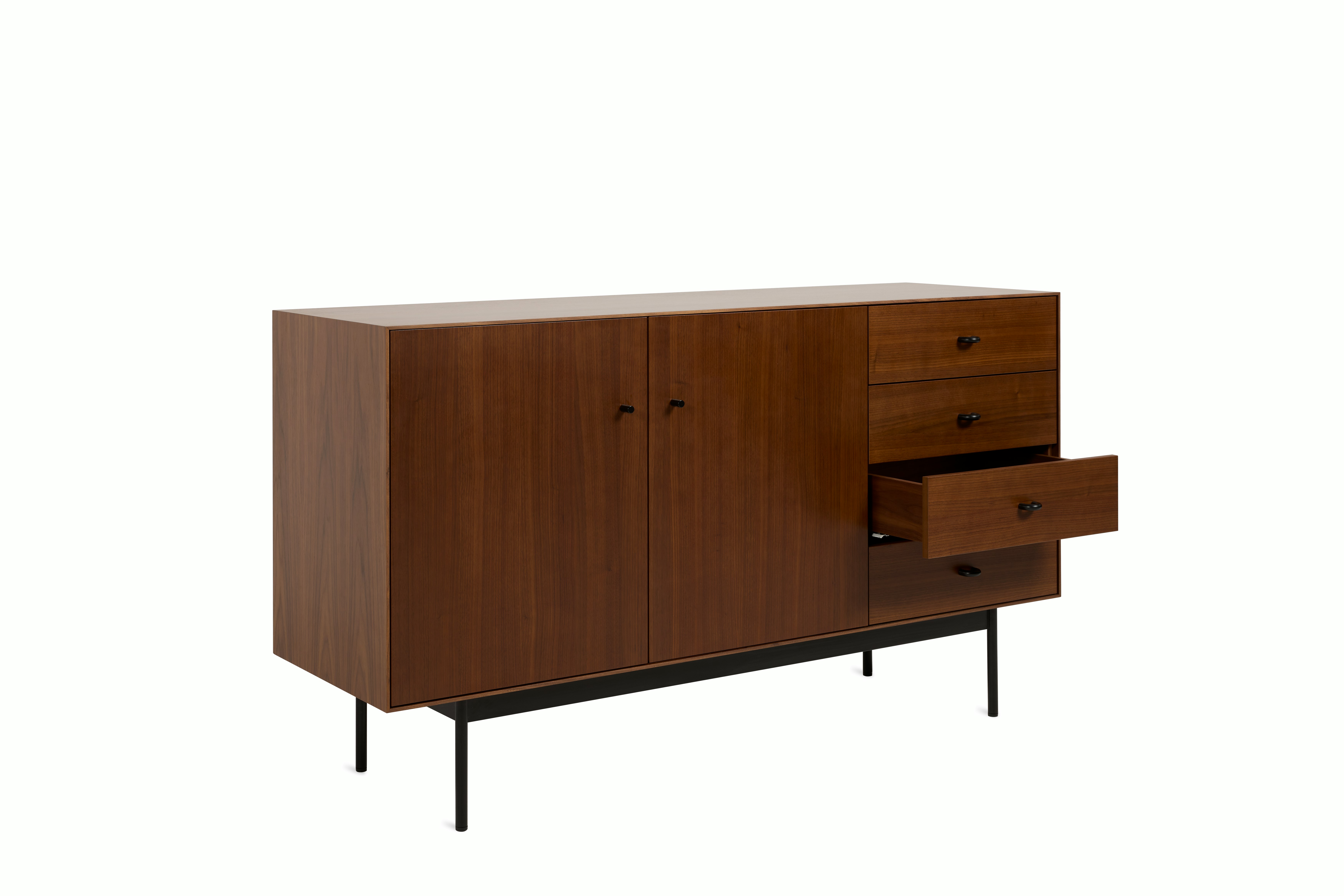 Loop Credenza - Walnut,  Black