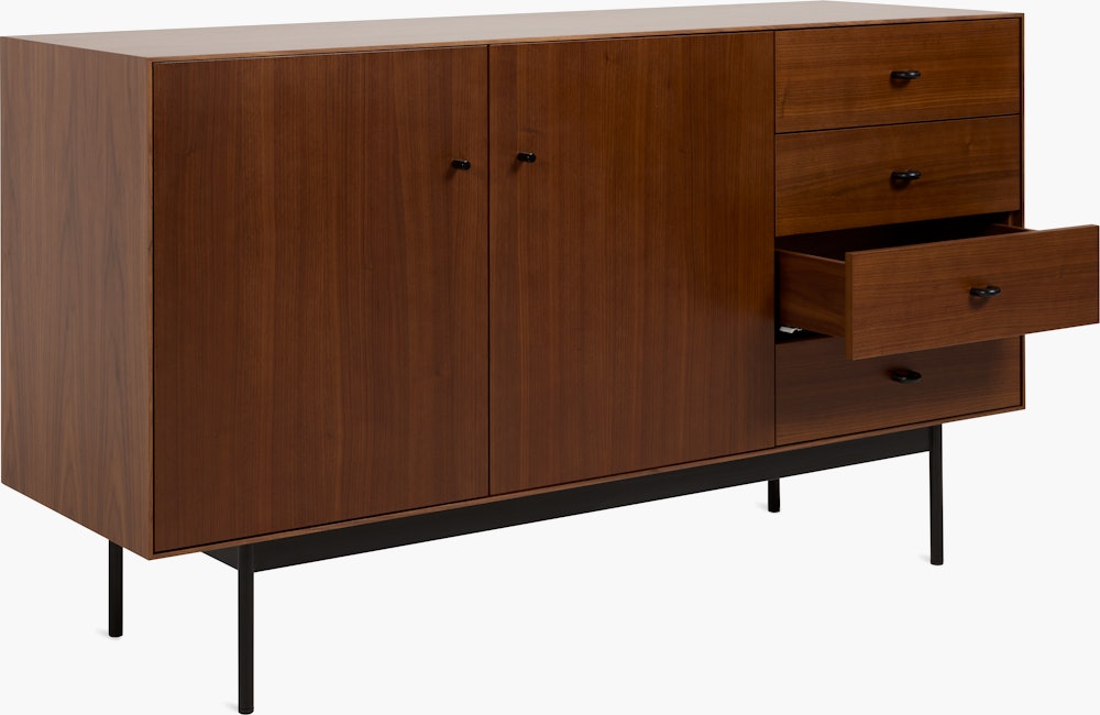 Loop Credenza - Walnut,  Black