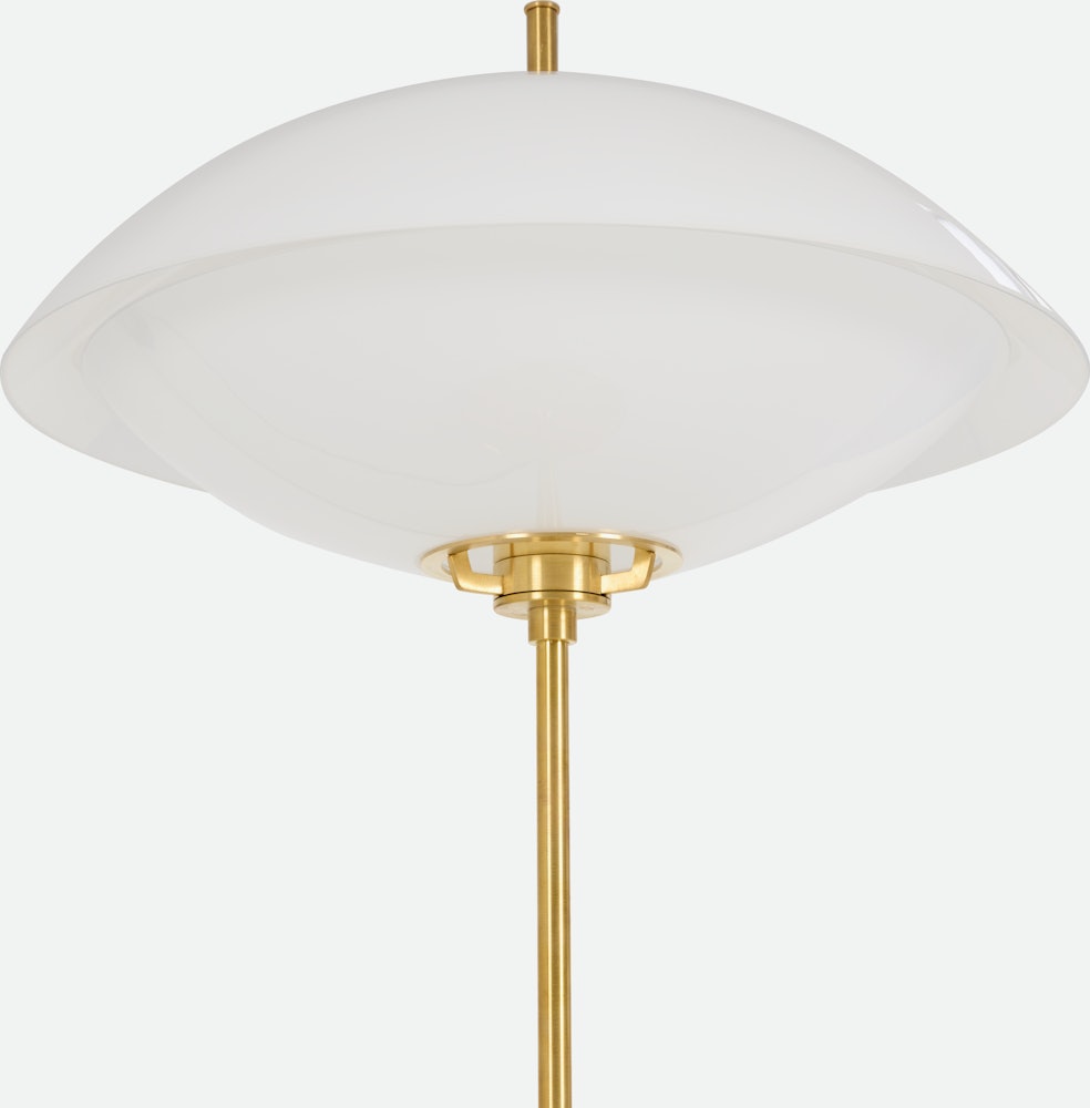 Clam Table Lamp,  opal,  brass