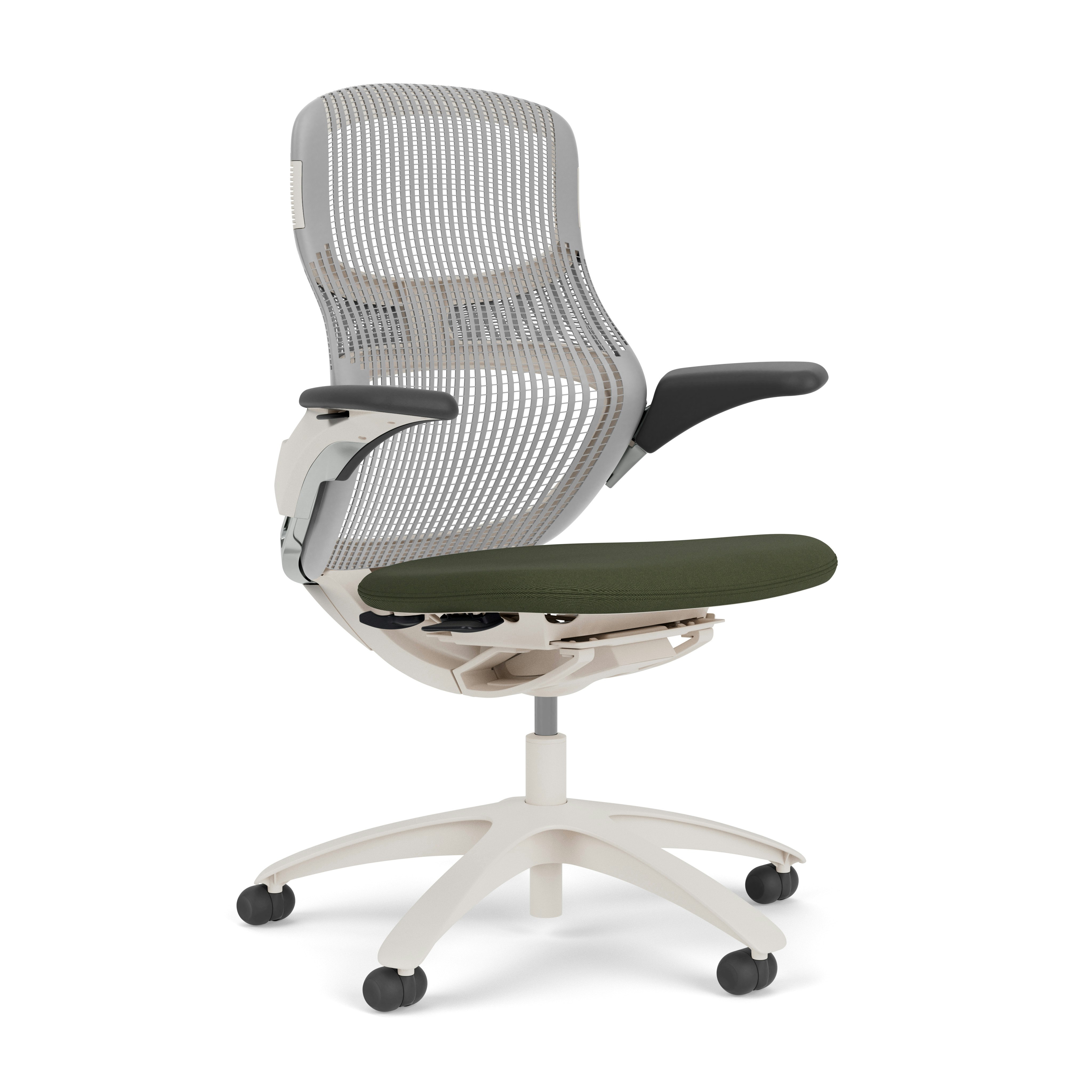 Generation Chair - Light, Height Adjustable, Pebble, Generation, Olive, Plastic Standard, Hard Wheel