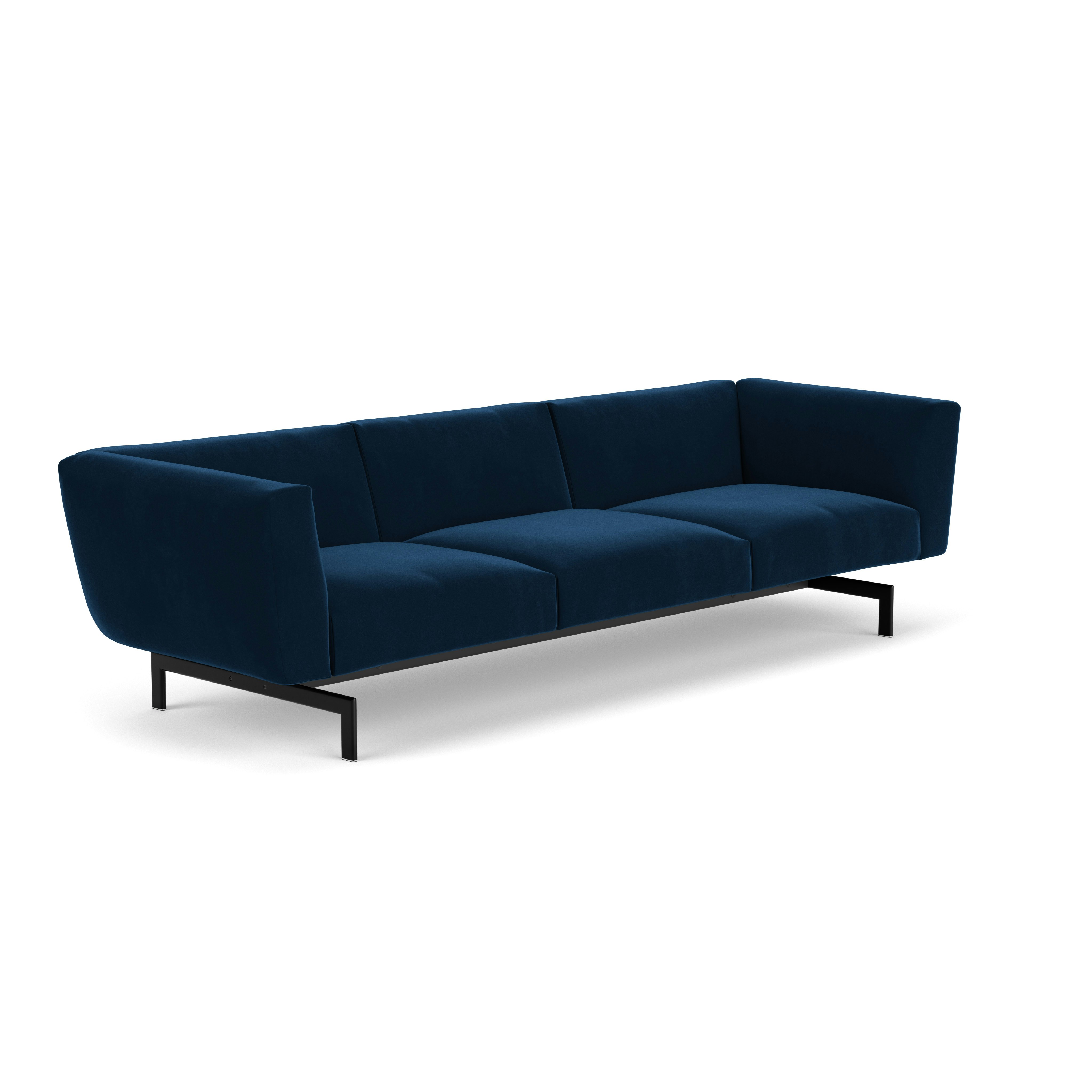 Avio Sofa - Three Seater, Knoll Velvet, Aviator, Black
