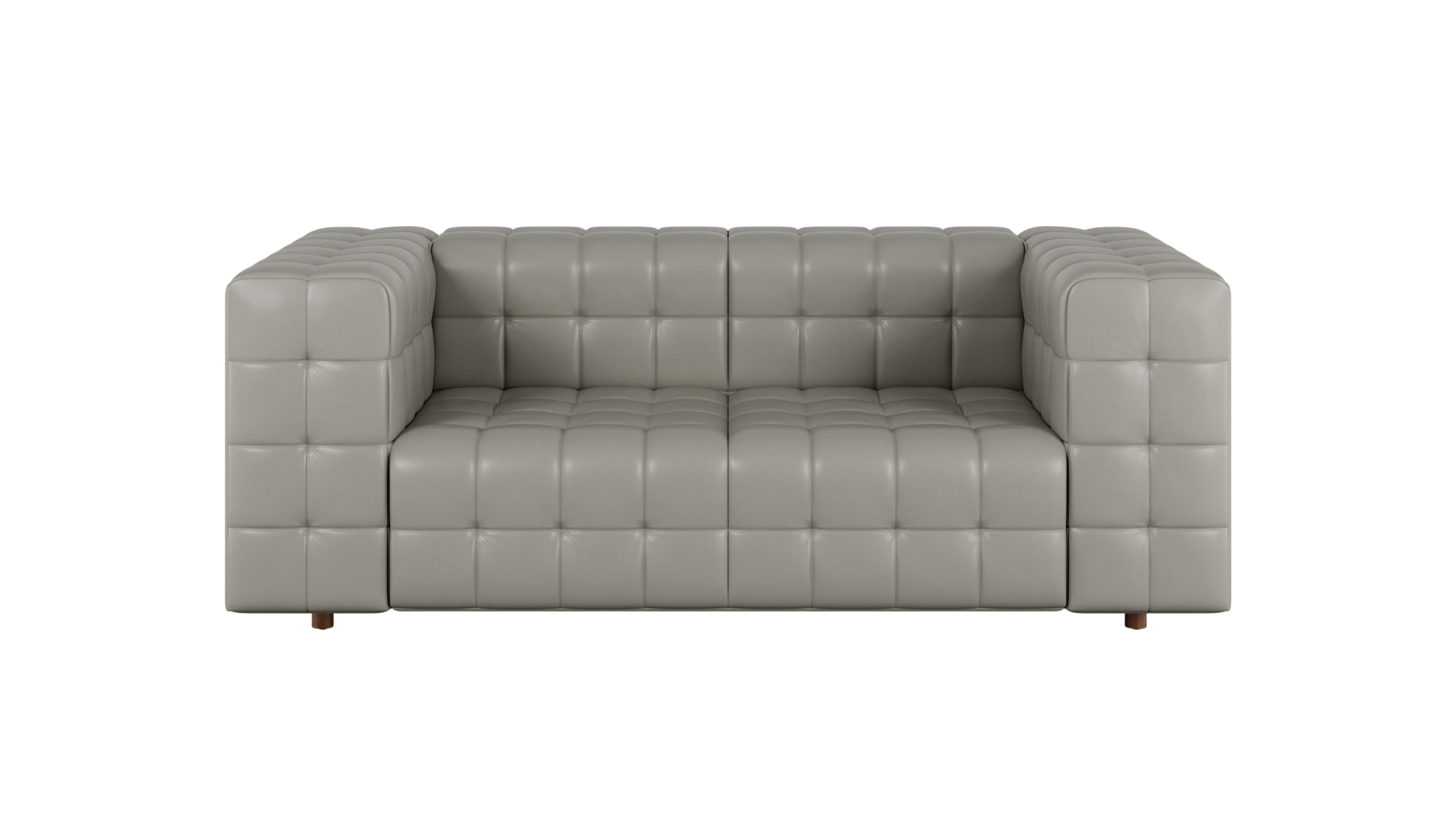 Rapport Sofa 2 Seater in Prone Leather Script with Walnut Legs