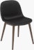 Fiber Dining Chair - Side Chair,  Refine Leather,  Black,  Dark Stained Oak