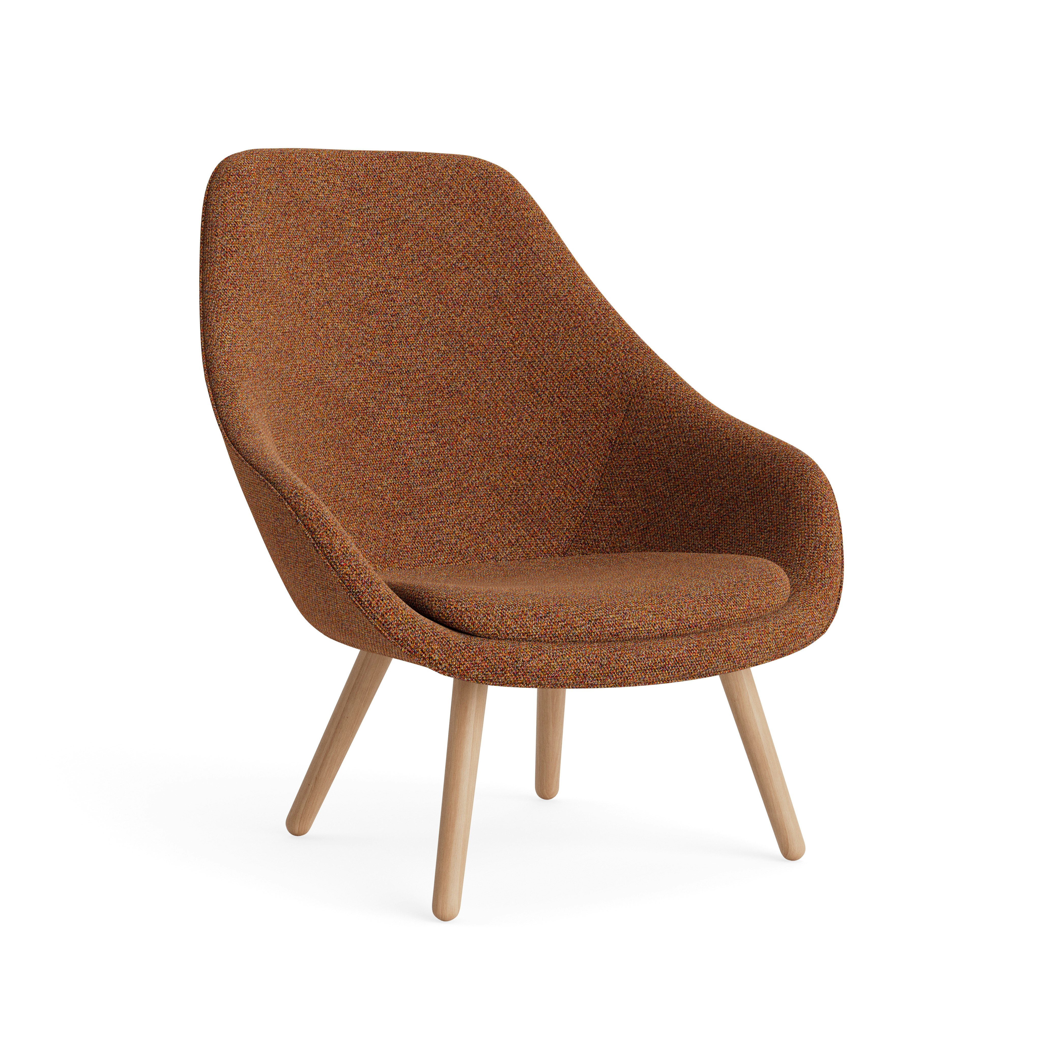AAL 92 Armchair, High Back - Loft, 500 Flame, Matte Lacquered Oak