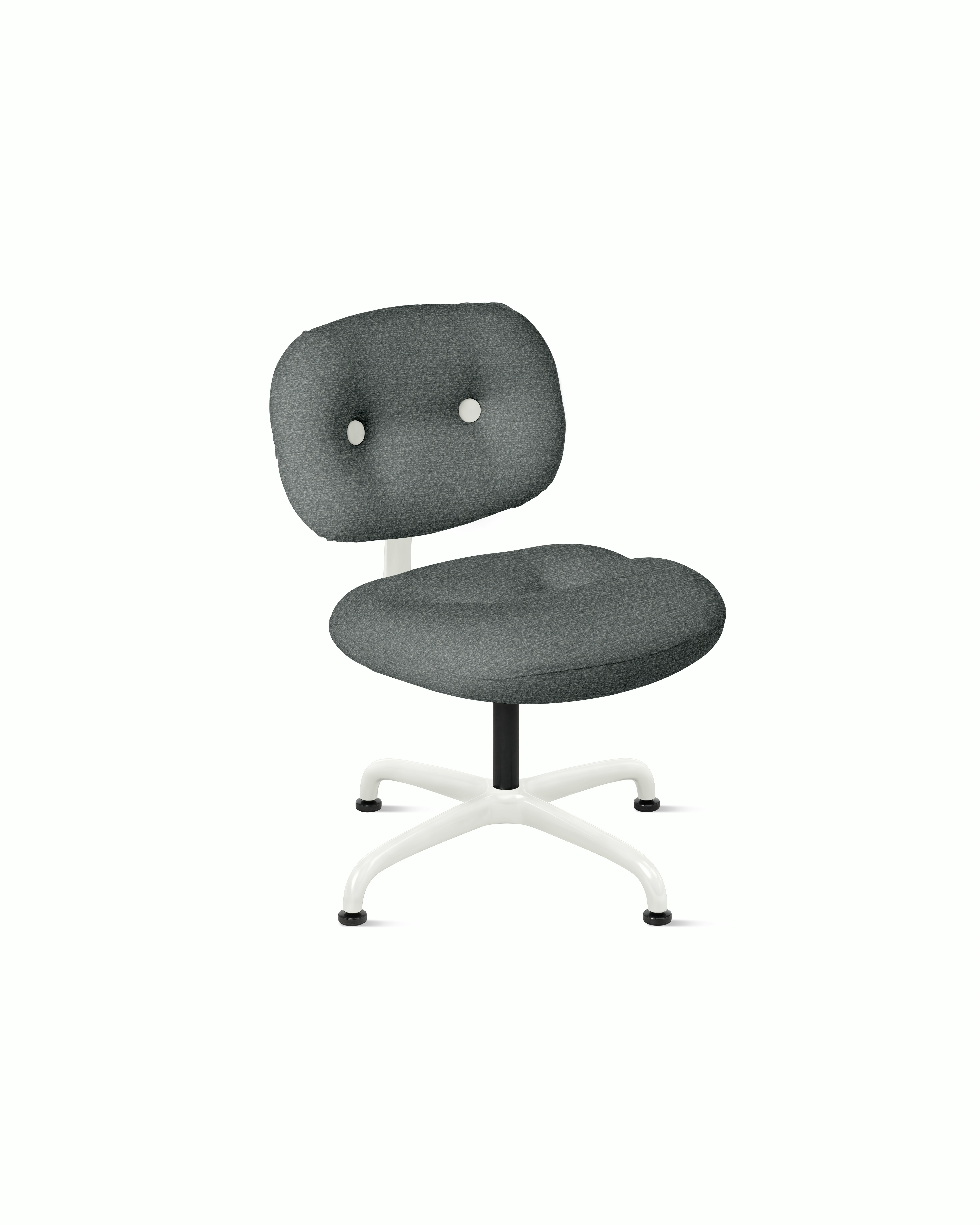 Morrison Hannah Occasional Chair - Without Arms,  Knoll Boucle,  Smoke,  White,  Glides FSC Certified