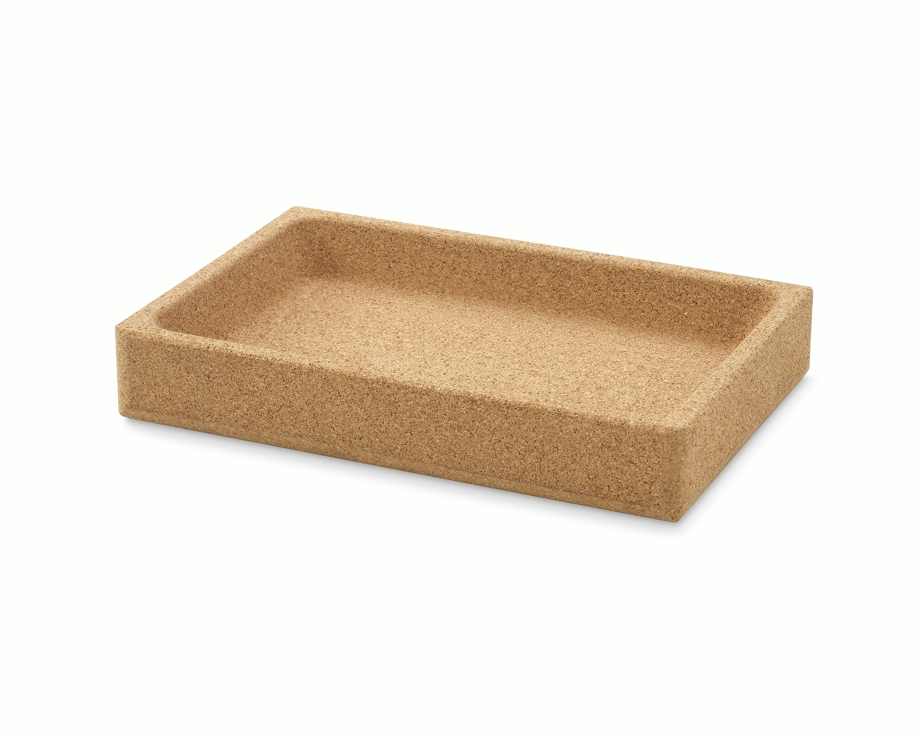 A small tray made of cork material.