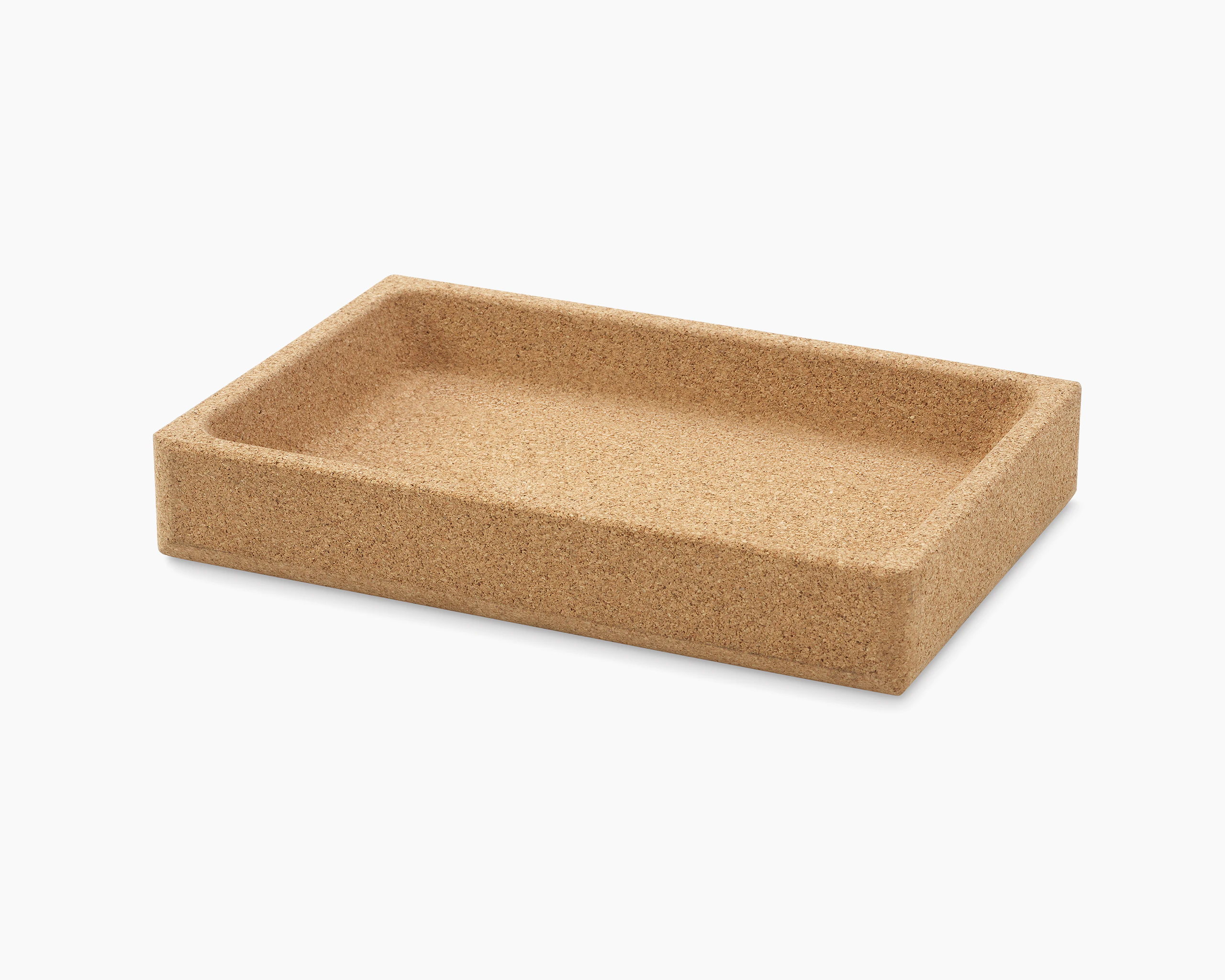 A small tray made of cork material.