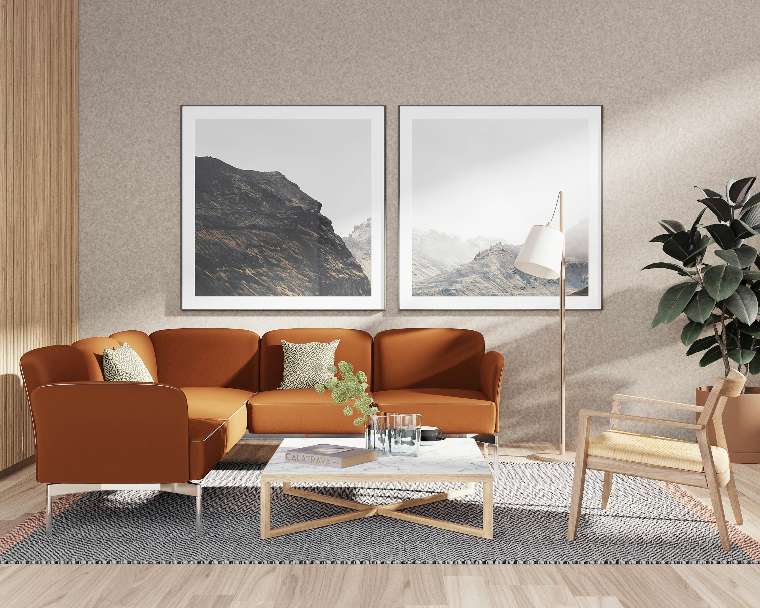 Pixel Lounge Krusin Lounge Chair Krusin Coffee Table Muuto Pull Floor Lamp Muuto Ply