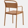 Linear steel armchair burnt orange angle Muuto
