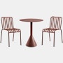 Palissade Cafe Set - Cone Table Round and 2 Side Chairs