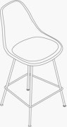 Eames Molded Fiberglass Stool With Seat Pad 5 Counter Height