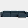 Mags SL Sectional with Wide Chaise - Right, Pecora, Blue