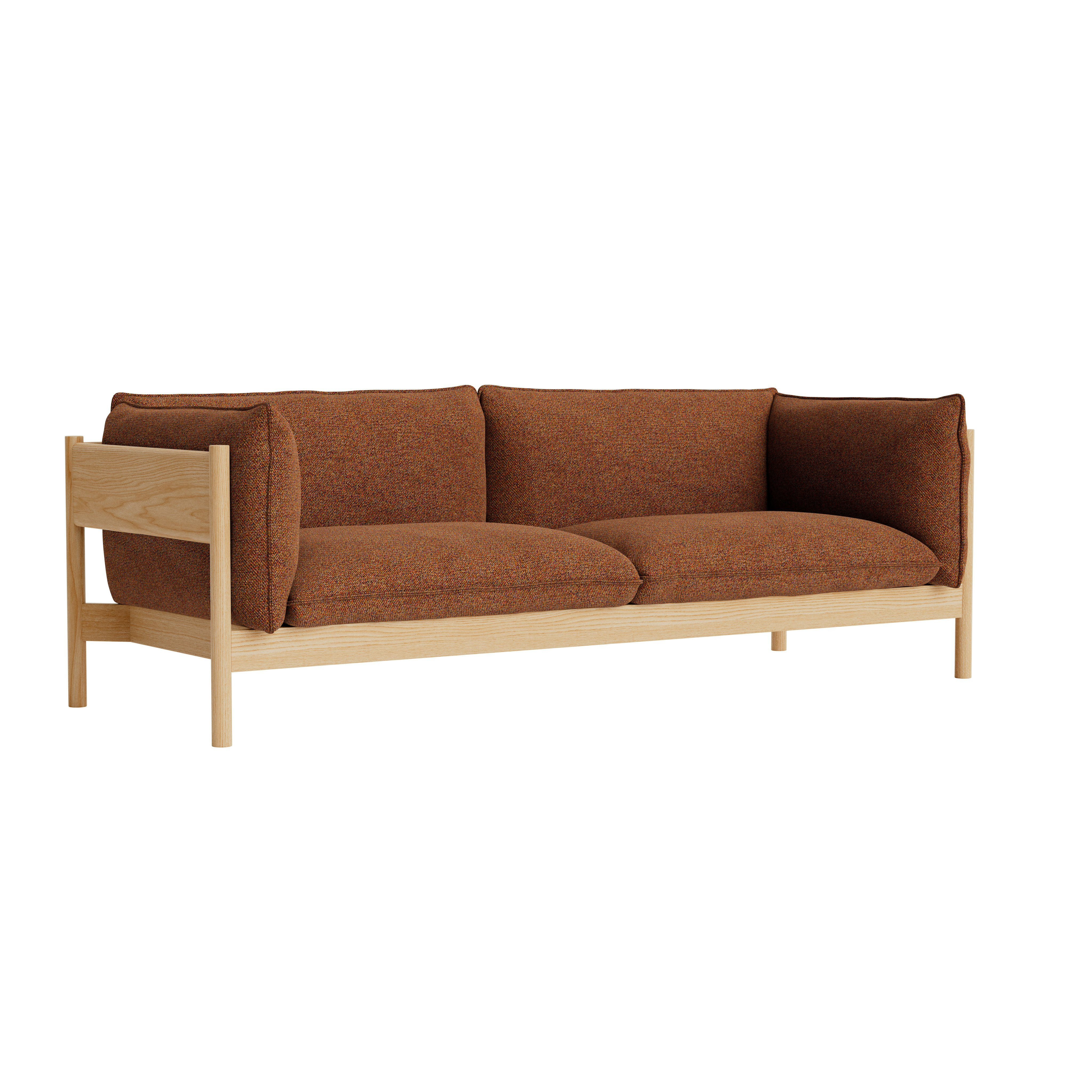 Arbour 3-Seat Sofa - Loft, 500 Flame, Oak