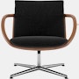Full Loop Lounge Chair  in Pecora  Basalt  with Walnut and Polished Aluminum Frame