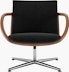 Full Loop Lounge Chair  in Pecora  Basalt  with Walnut and Polished Aluminum Frame