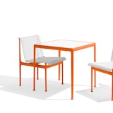 1966 Collection Dining Armless Chair Square Dining Table orange Richard Schultz patio outdoor furniture