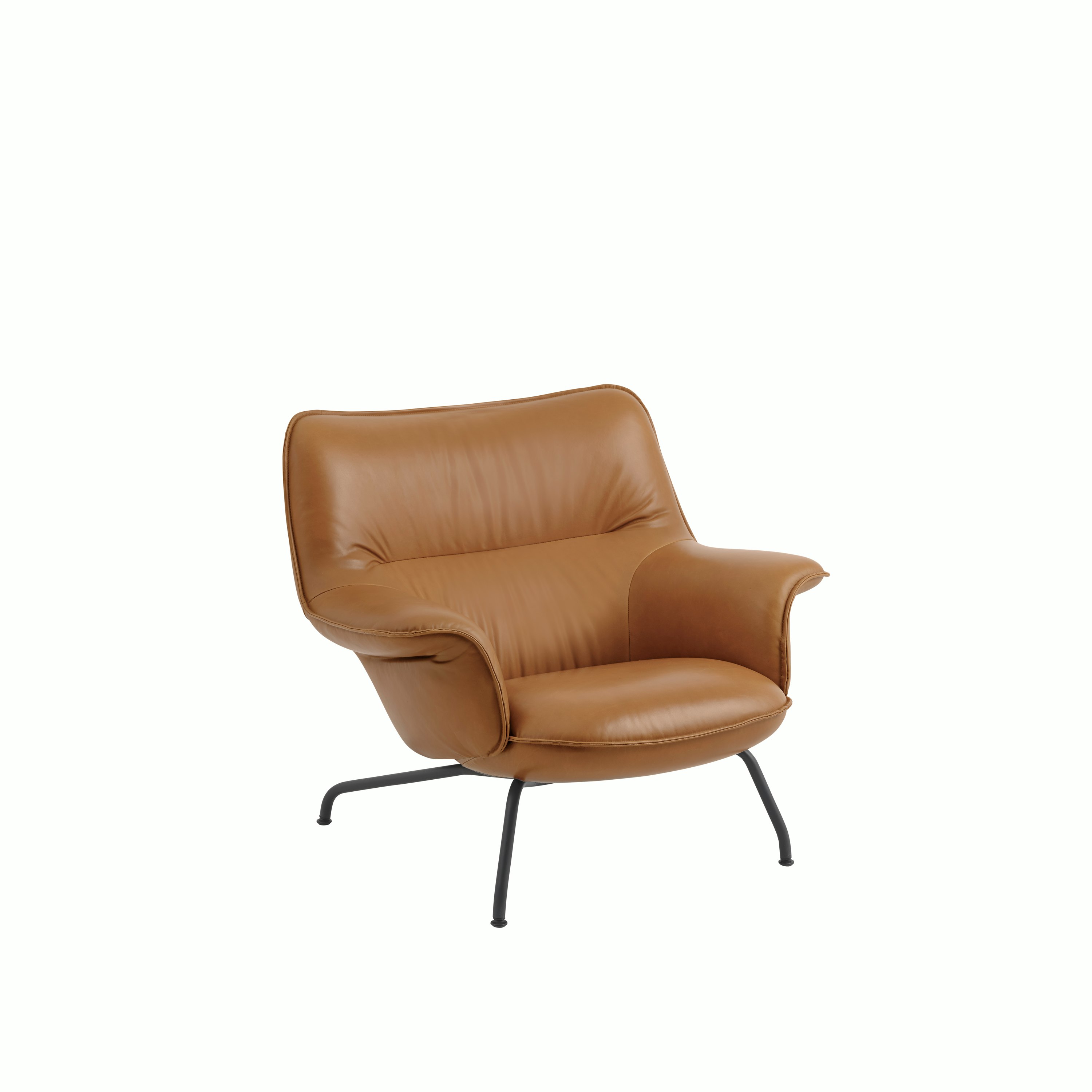 Doze lounge chair low back tube refine leather cognac anthracite black muuto 5000x5000 hi res