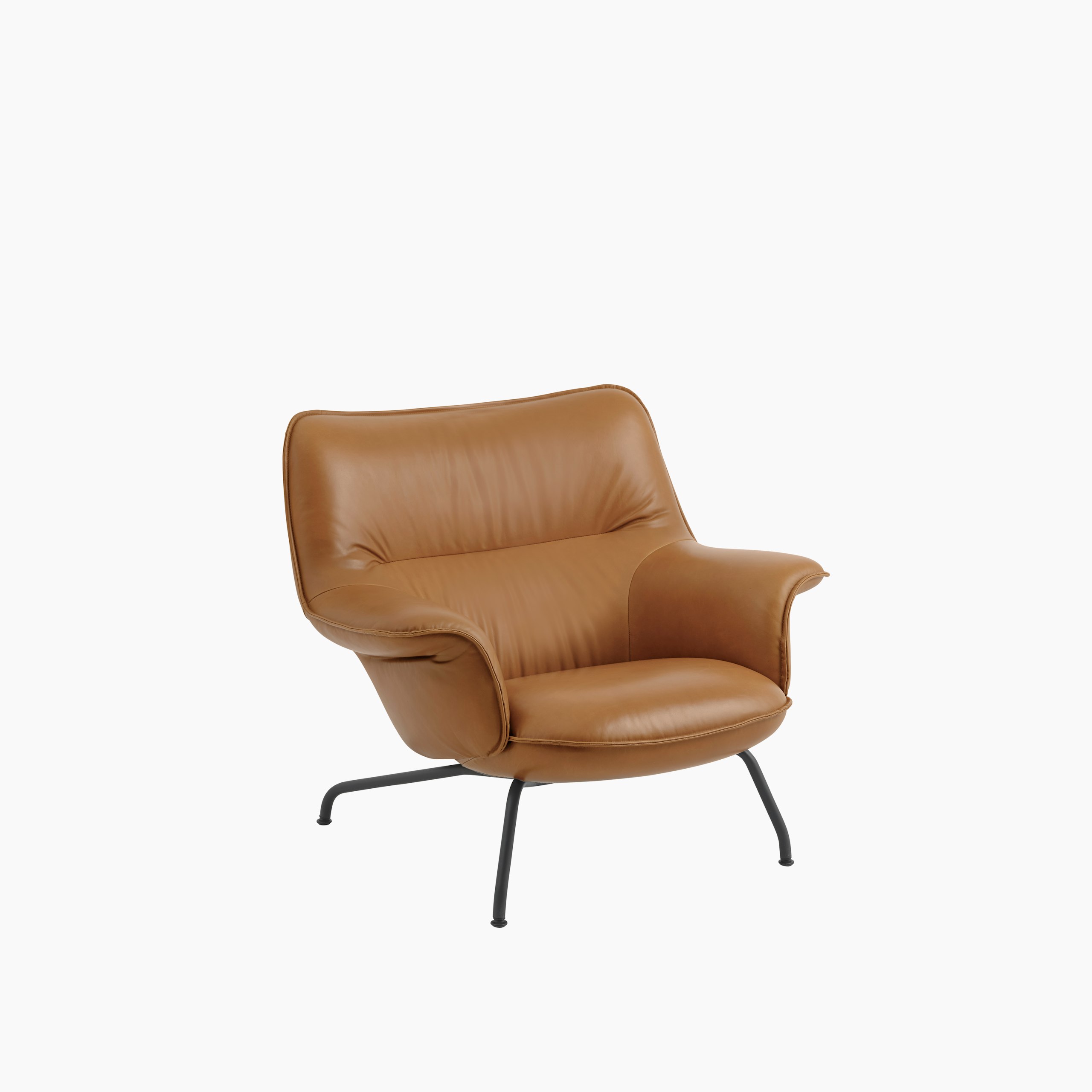 Doze lounge chair low back tube refine leather cognac anthracite black muuto 5000x5000 hi res