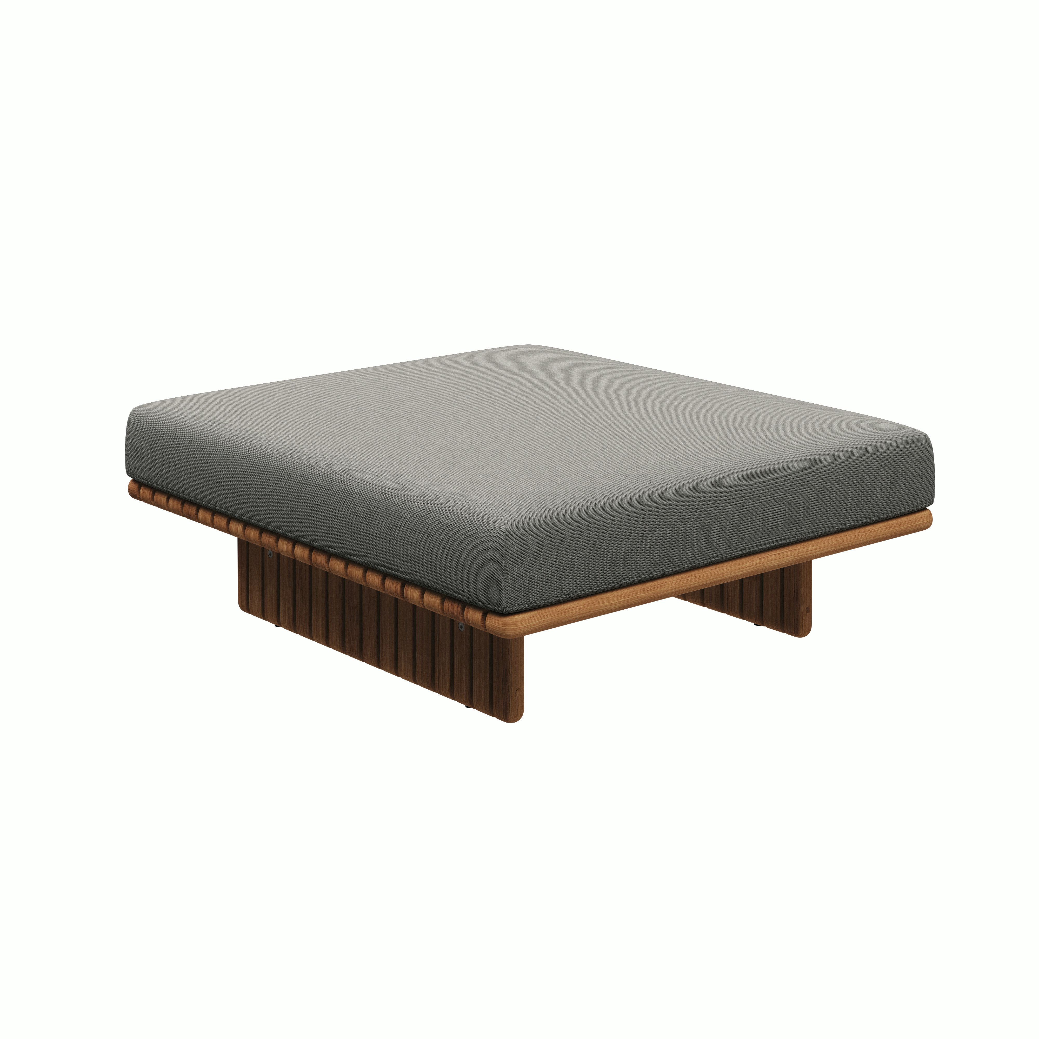 Deck Outdoor Ottoman - Lopi Marble,  Teak