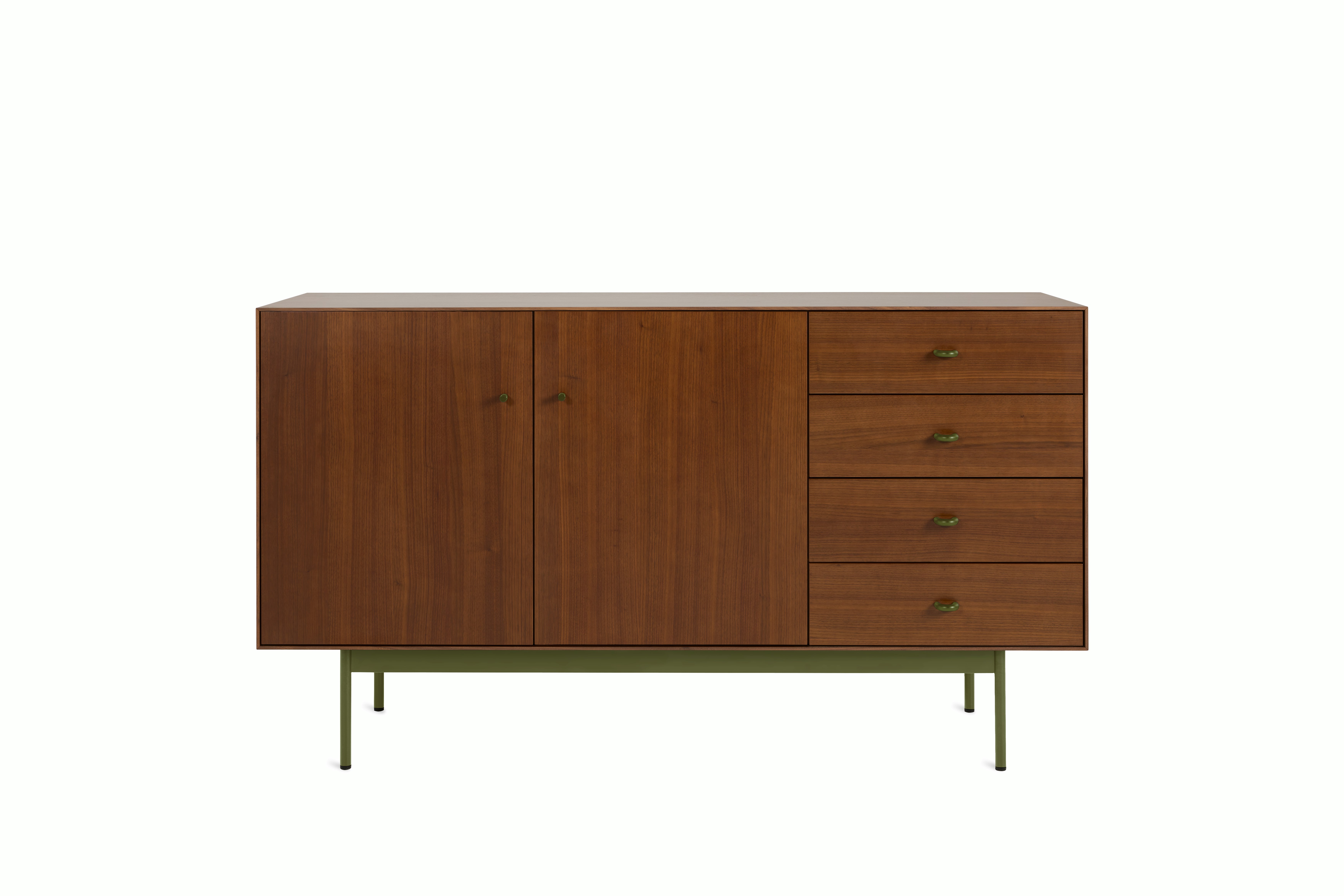 Loop Credenza - Walnut,  Green