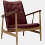 Kettelhut Chair in Prestige Leather Wine Red