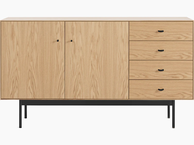 Loop Credenza, oak, black
