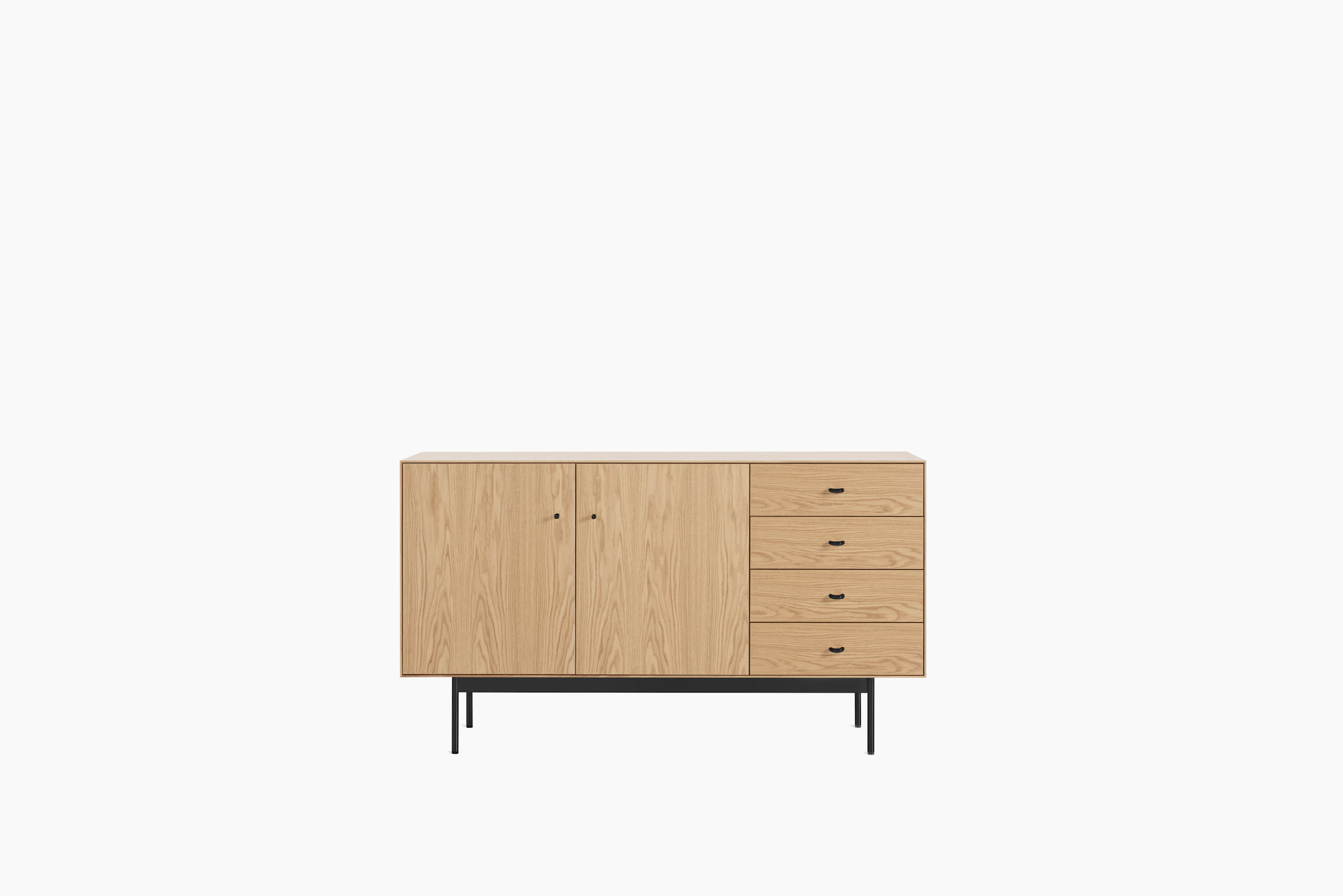 Loop Credenza, oak, black