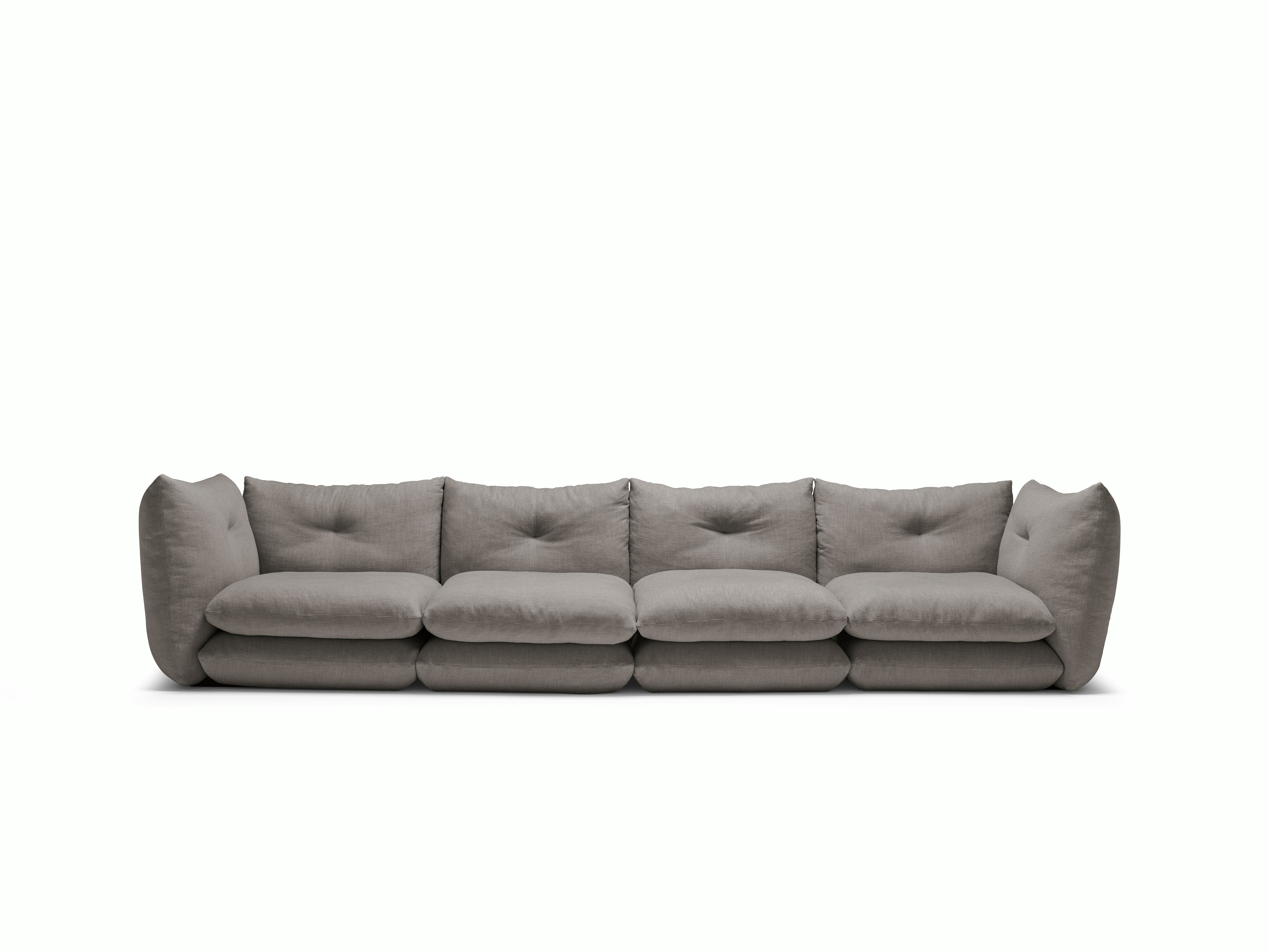 Pillo Sofa -  Four Seater,  Standard or Deep,  Haven,  Pewter