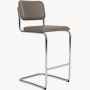 Cesca Stool Fully Upholstered, Acqua Leather, Aquitania, Bar