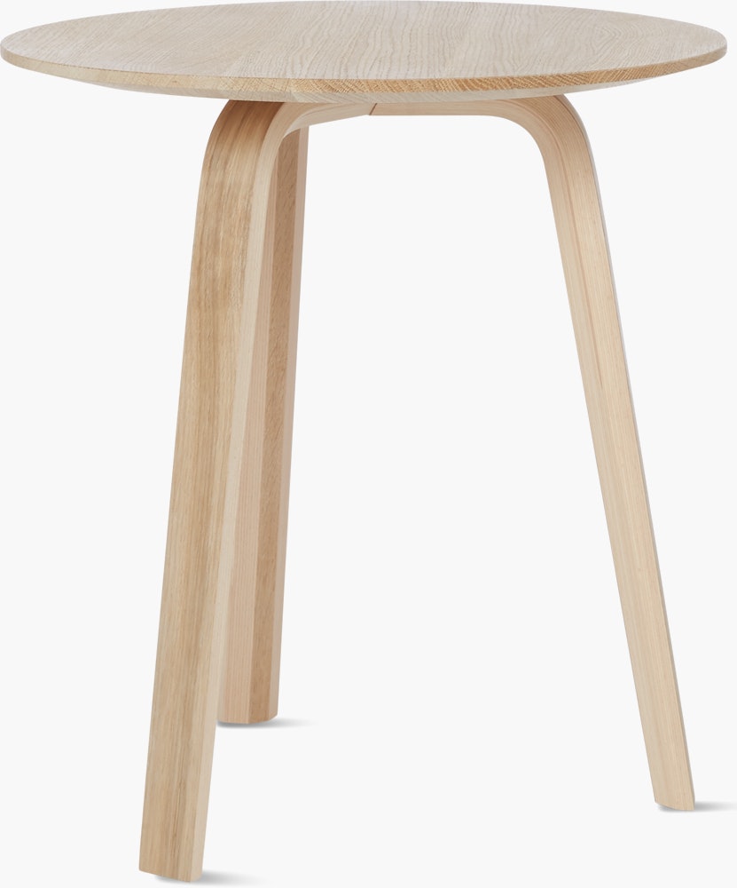 An oak Bella Side Table viewed from an angle