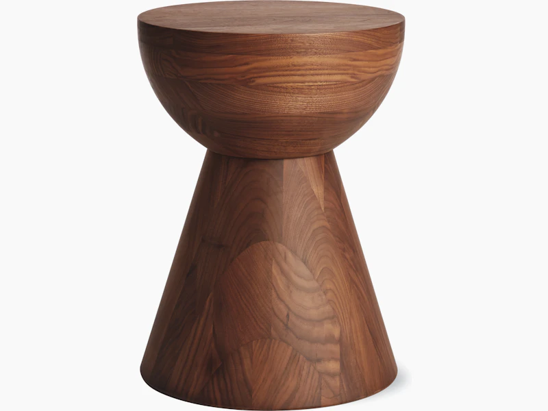 A Hew Side Table in a walnut finish.
