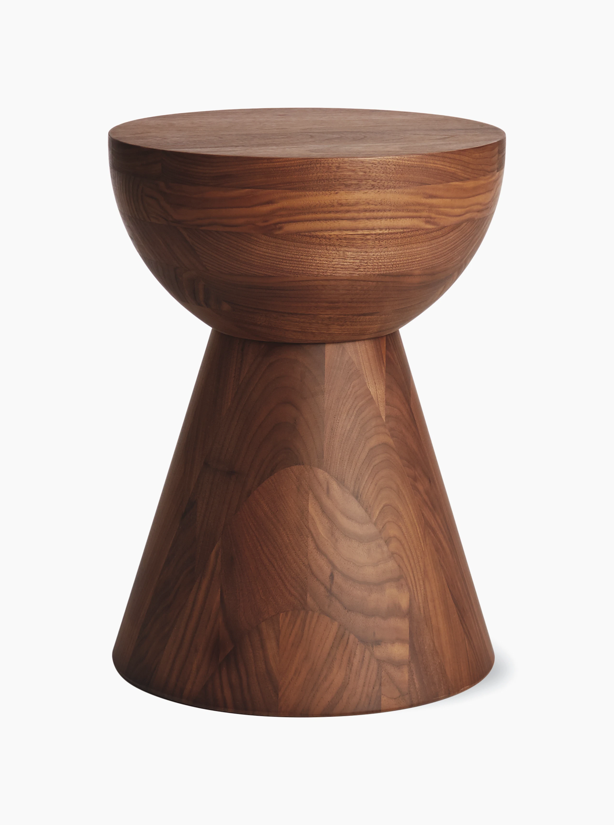 A Hew Side Table in a walnut finish.