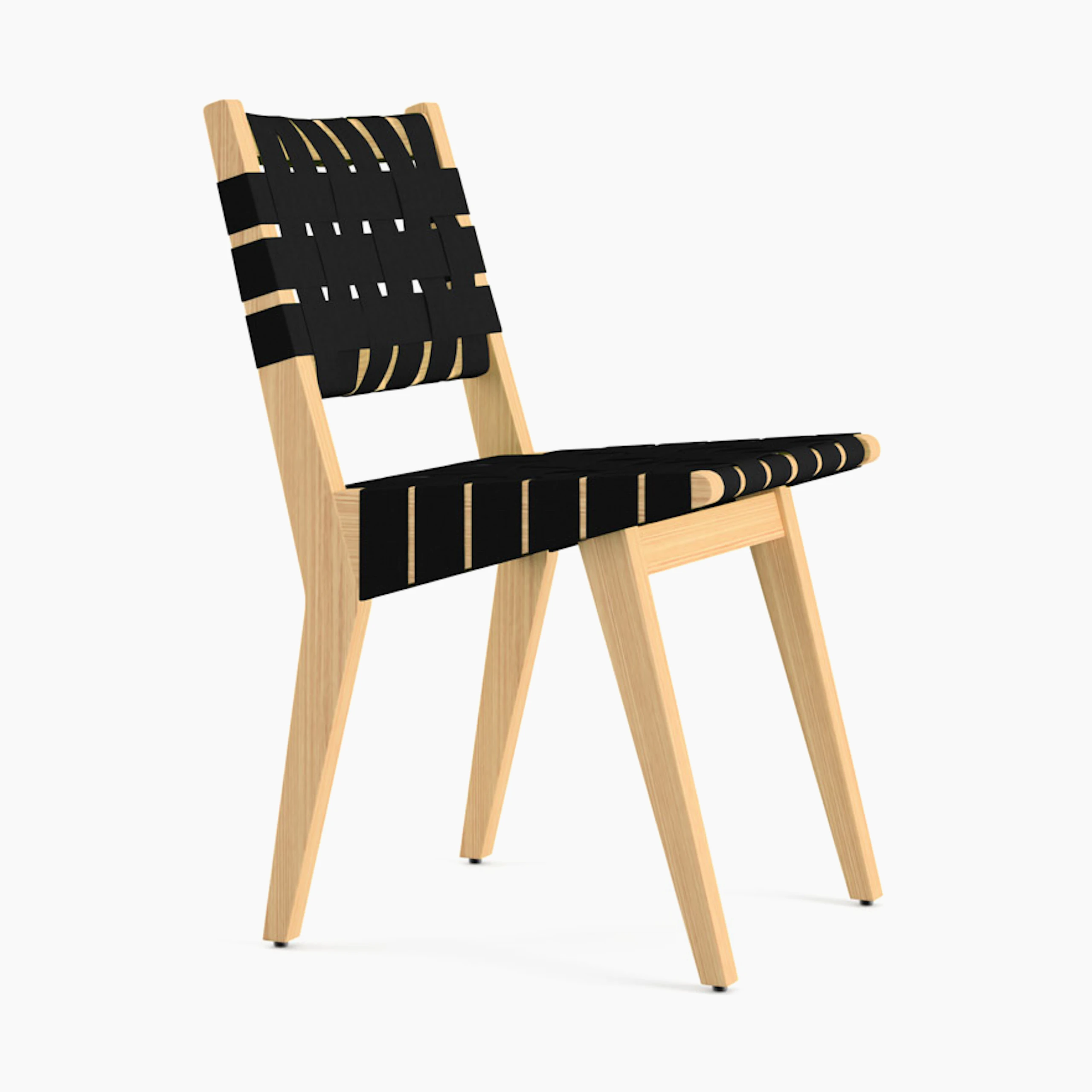 Risom Side Chair - Carbon Sunbrella, Clear Maple