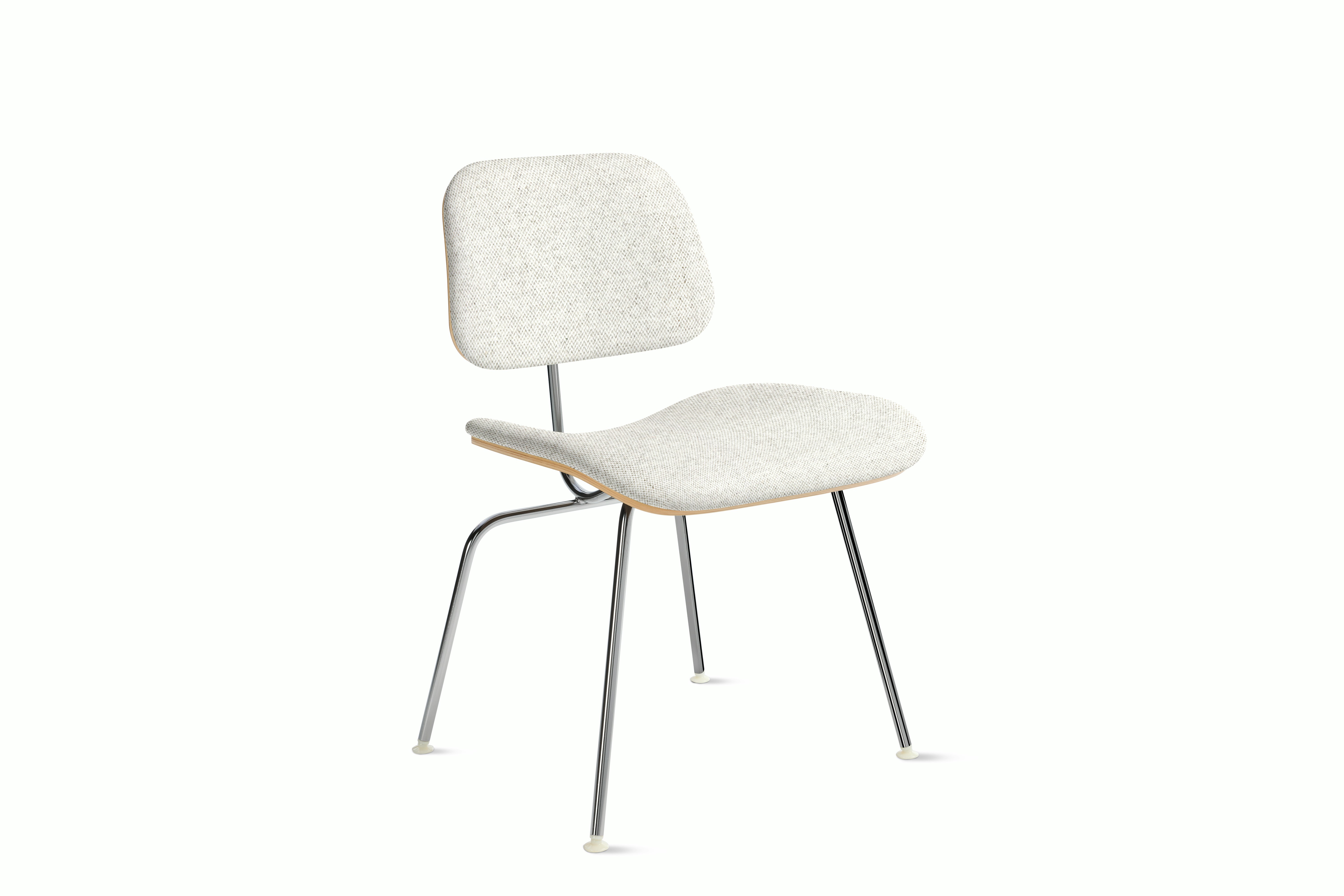 Eames Molded Plywood DCM - Upholstered,  Walnut,  Luce,  Blanched,  Chrome