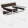 Wassily Chair - dark-brown,  white