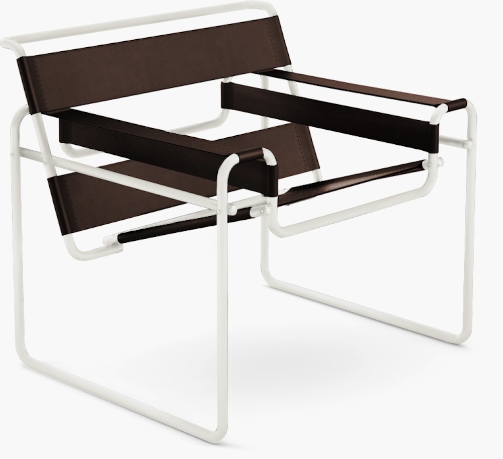 Wassily Chair - dark-brown,  white